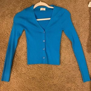 Button up crop sweater